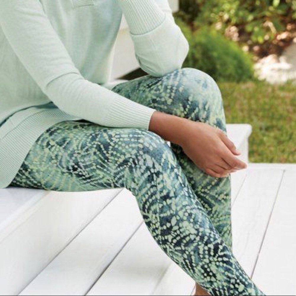 SOFT SURROUNDINGS HAVE TO HAVE LEGGINGS IN OCEANIC PRINT SIZE PETITE LARGE - Picture 2 of 7